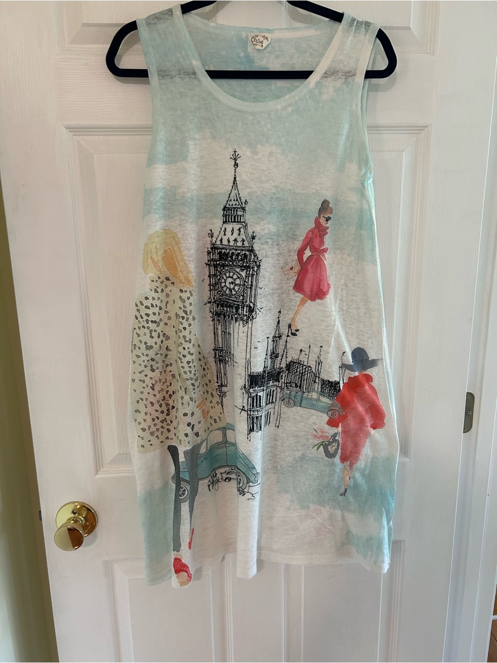 Et' Lois Mint Sheer London themed Knit Tunic